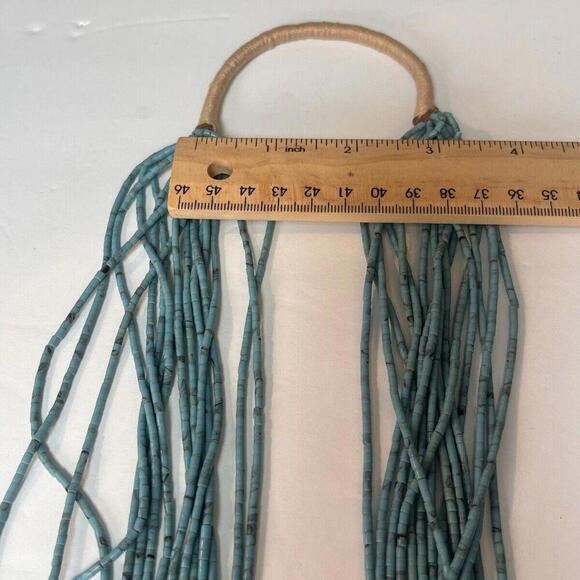 Blue Green Magnesite Turquoise Beads 13” Necklace - Picture 7 of 10